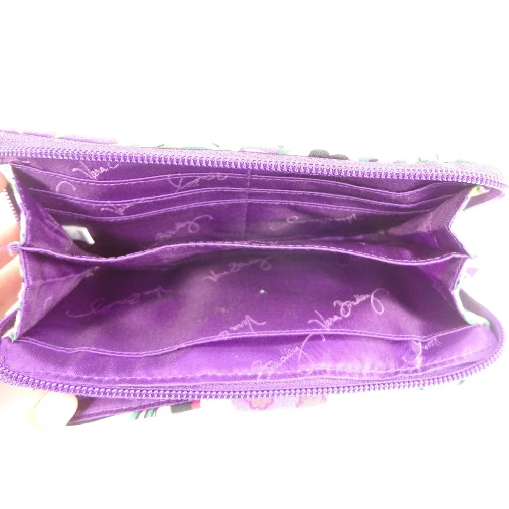 Vera Bradley Quilted Viva la Vera Turnlock‎ Wallet Purple Floral Paisley